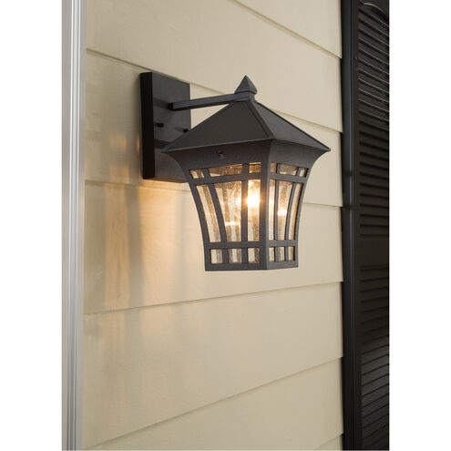 Herrington 1 Light 11.75 inch Black Outdoor Wall Lantern, Medium