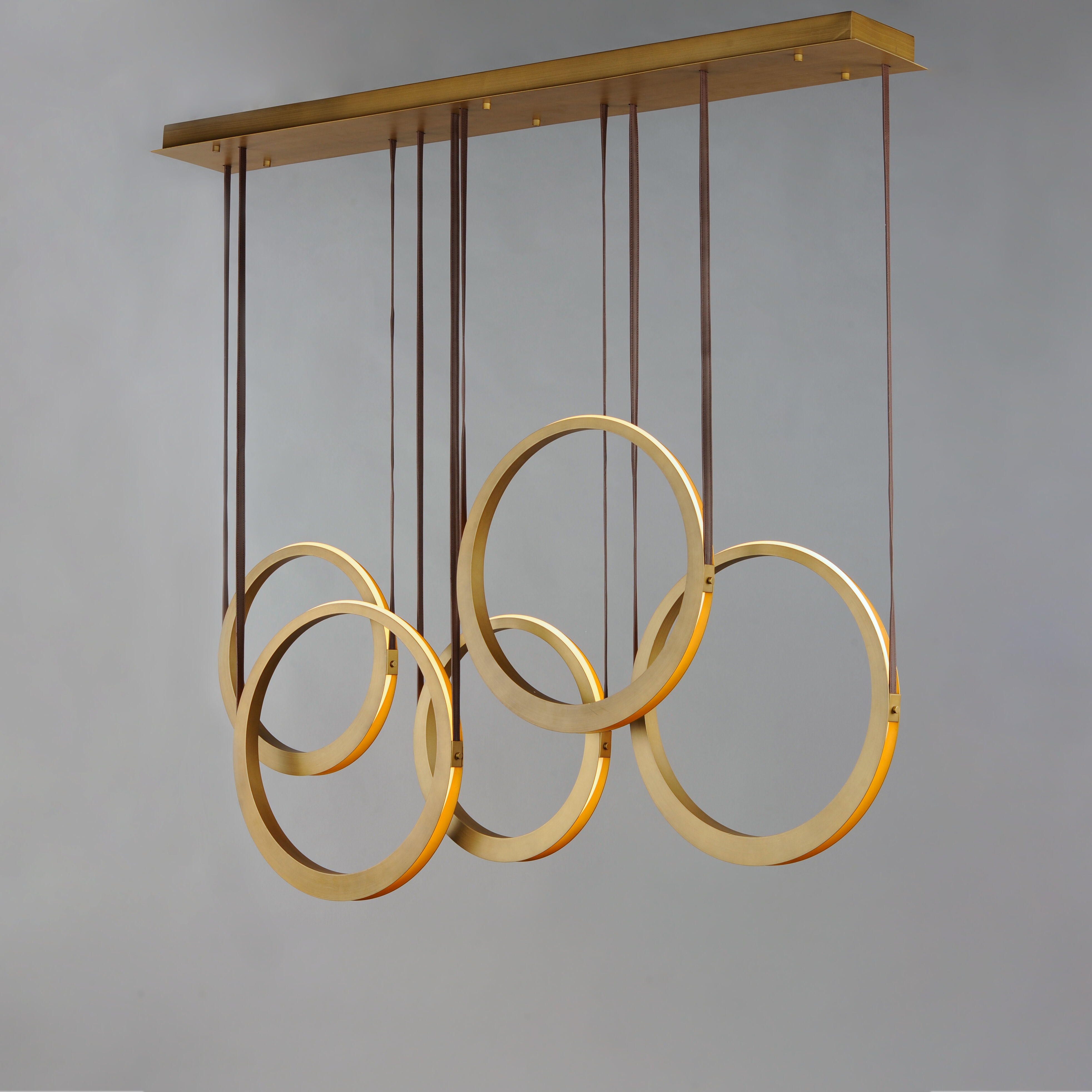 Tether LED 7.75 inch Natural Aged Brass Multi-Light Pendant Ceiling Light