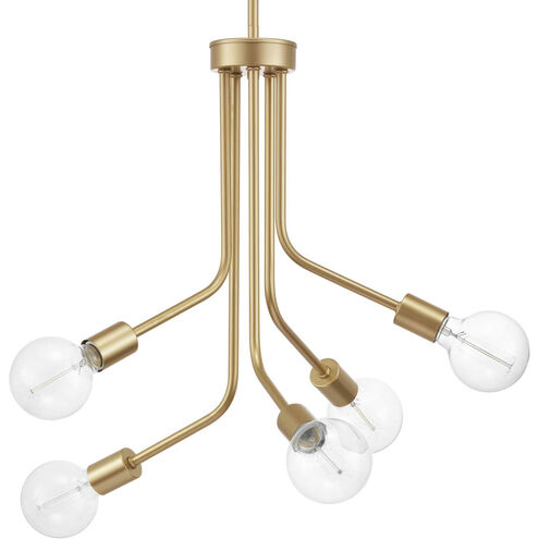 Zag 5 Light 18 inch Vintage Gold Chandelier Ceiling Light