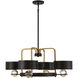 Chambord 4 Light 30.63 inch Vintage Black with Warm Brass Accents Chandelier Ceiling Light, Lighting One