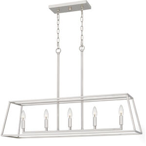 Prescott 5 Light 36 inch Brushed Nickel Island Light Ceiling Light