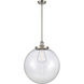 Franklin Restoration Beacon 1 Light 18 inch Brushed Satin Nickel Pendant Ceiling Light in Incandescent, Clear