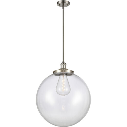 Franklin Restoration Beacon 1 Light 18 inch Brushed Satin Nickel Pendant Ceiling Light in Clear Glass