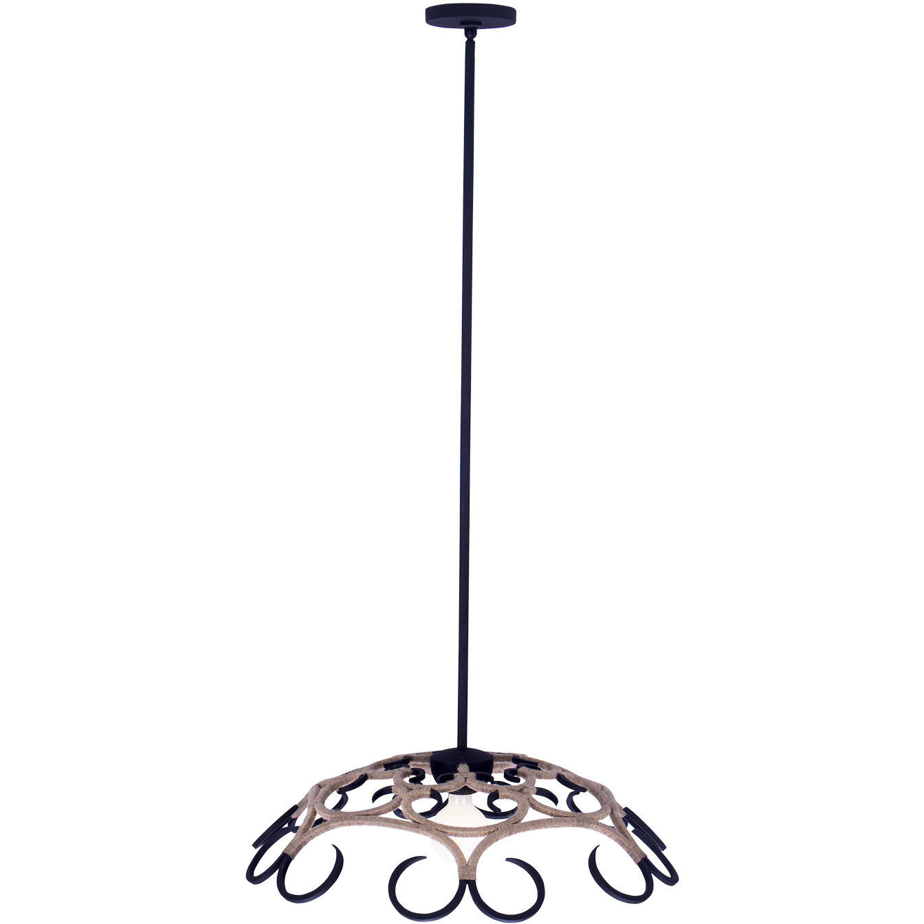 Ferrum 1 Light 28 inch Matte Black Pendant Ceiling Light