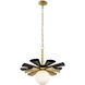 Daphne 1 Light 24.5 inch Matte Black with French Gold Pendant Ceiling Light