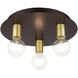 Hillview 3 Light 14 inch Bronze Flush Mount Ceiling Light