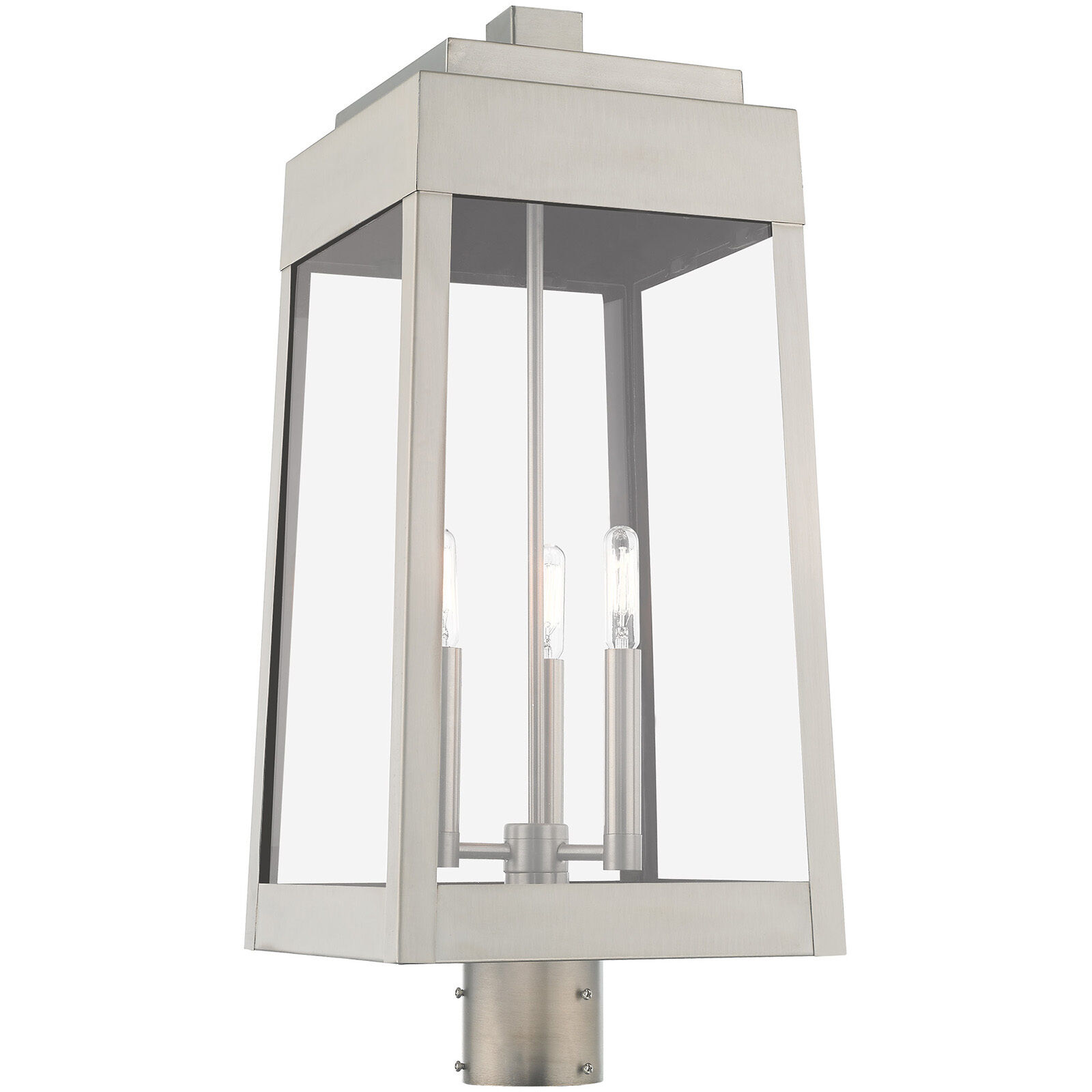 Oslo 3 Light 25 inch Brushed Nickel Outdoor Post Top Lantern