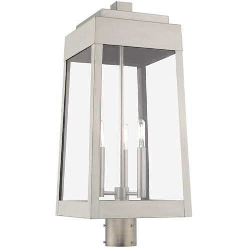 Oslo 3 Light 25 inch Brushed Nickel Outdoor Post Top Lantern