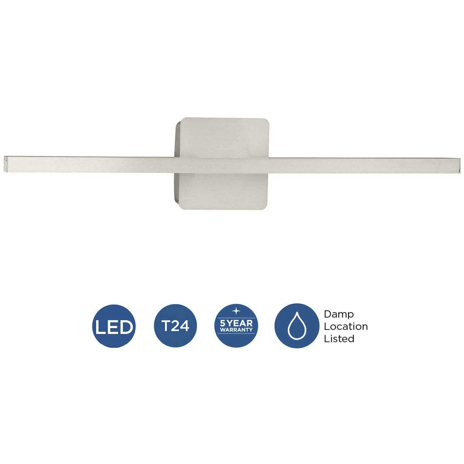 Phase 5 LED LED 24 inch Brushed Nickel Linear Vanity Light Wall Light, Progress LED