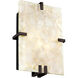 Alabaster Rocks Wall Sconce Wall Light in Dark Bronze, Incandescent