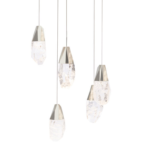 Martini LED 17 inch Polished Nickel Multi-Light Pendant Ceiling Light in Optic Haze, Beyond