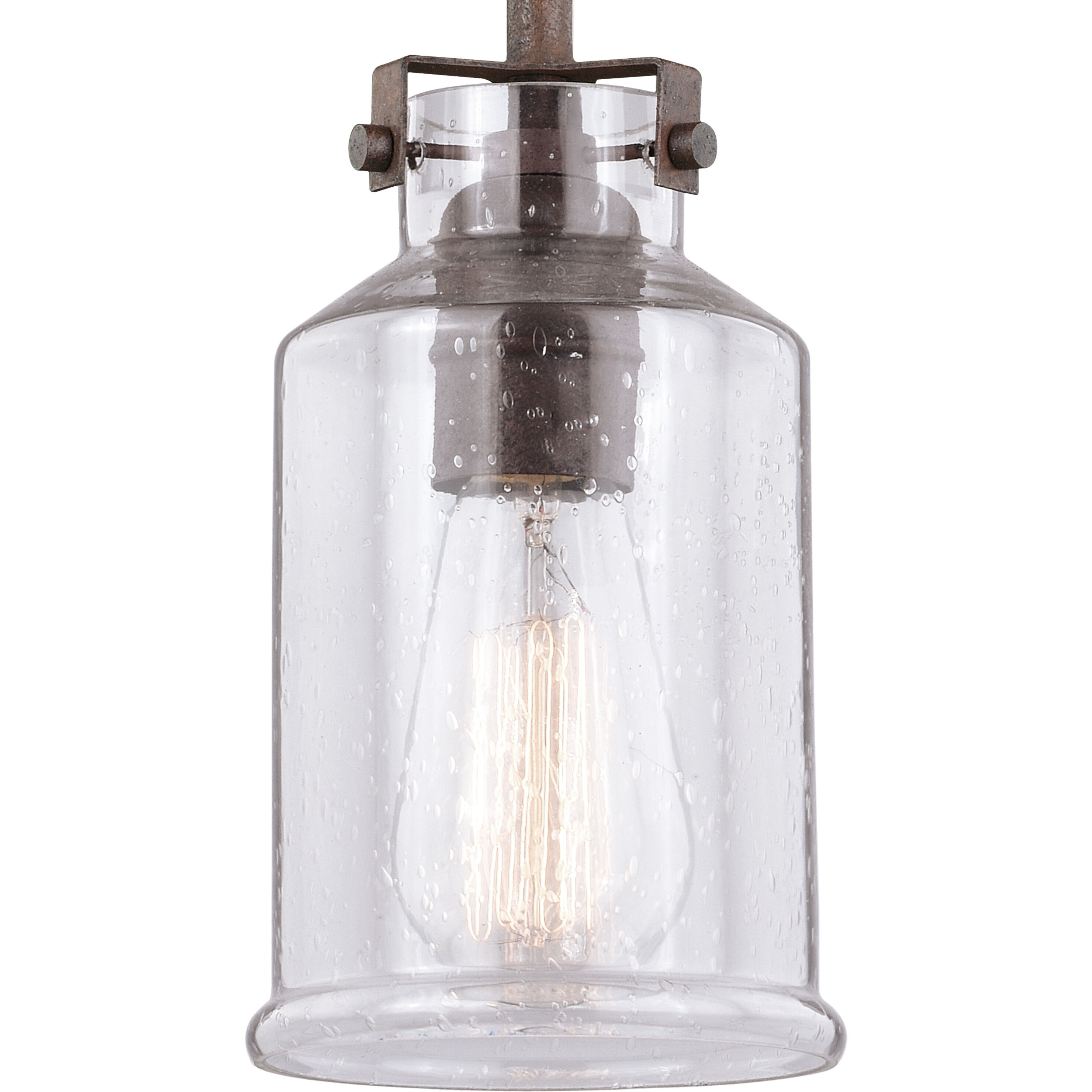 Milone LED 5 inch Textured Rustic Bronze Mini Pendant Ceiling Light