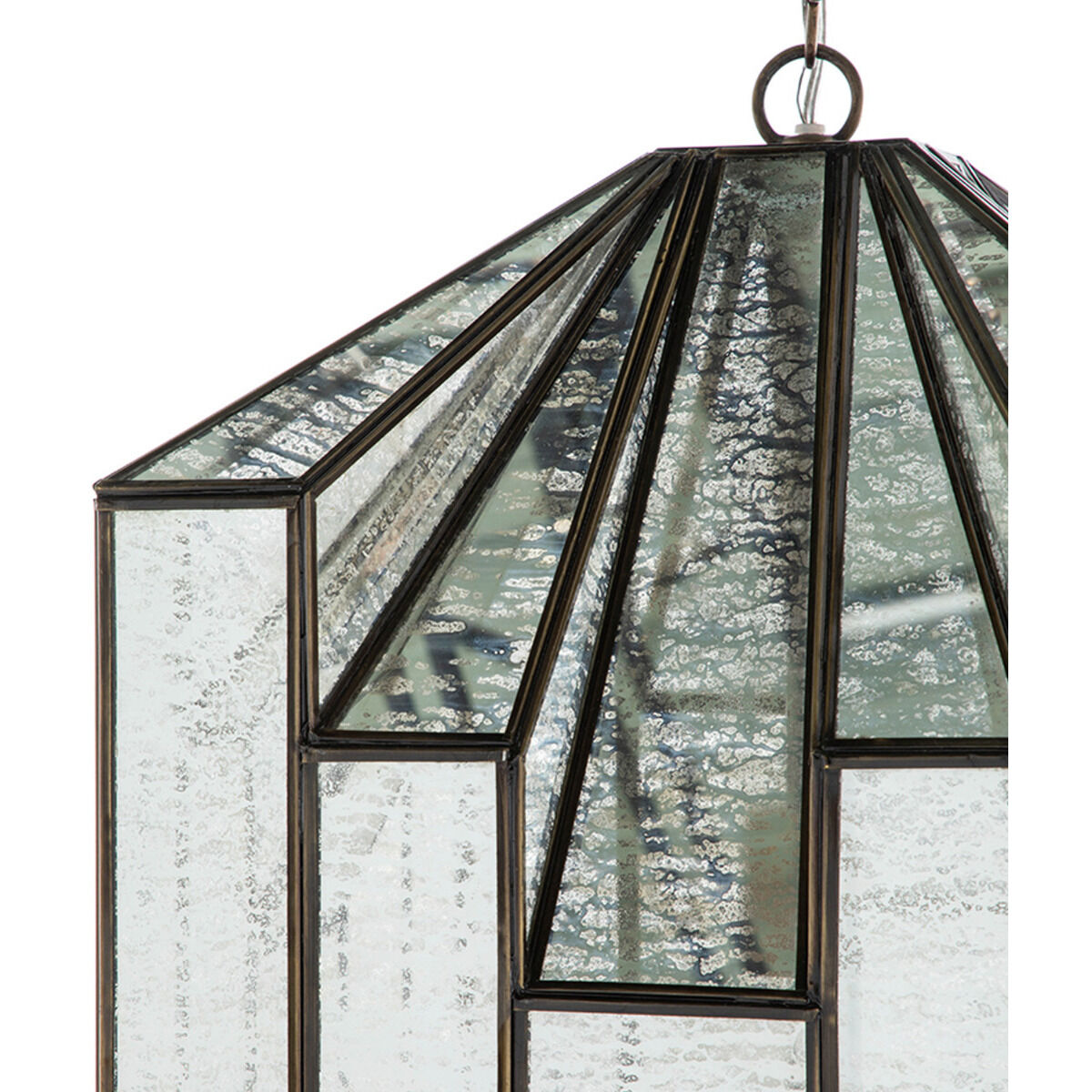 Emilio 1 Light 14 inch Antique Brushed Brass / Silver Mercury Glass Pendant Ceiling Light