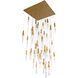 Beyond Kindjal LED 36 inch Aged Brass Multi-Light Pendant Ceiling Light, Square Canopy