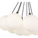 Bolla LED 16.5 inch Black Chandelier Ceiling Light in Matte Opal Glass