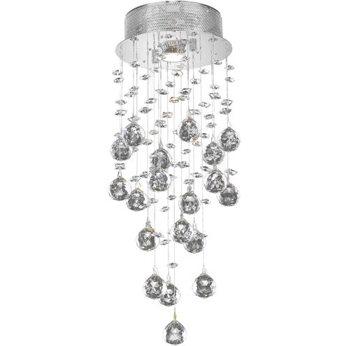 Galaxy 1 Light 8 inch Chrome Flush Mount Ceiling Light in Royal Cut