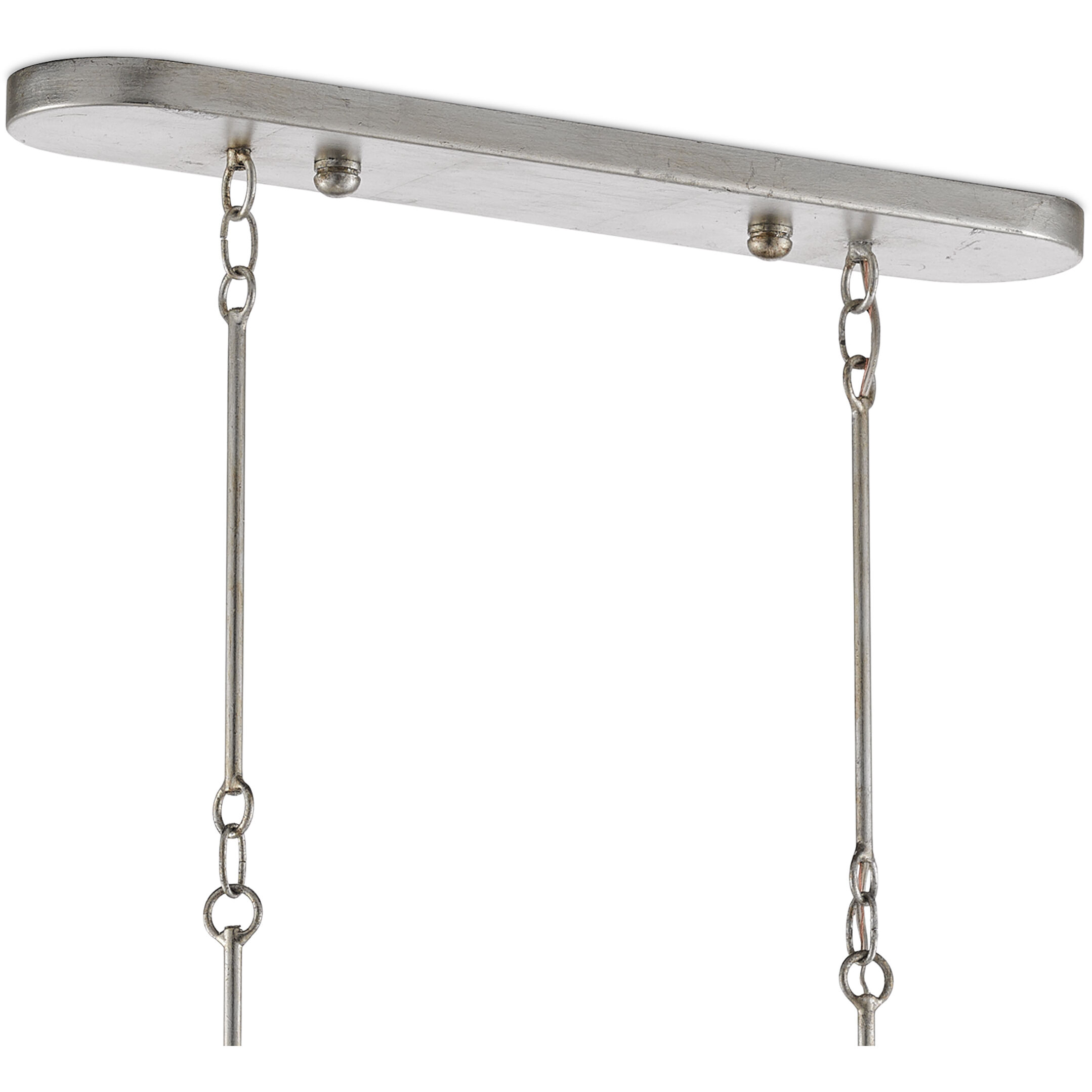 Grand Lotus 6 Light 50.5 inch Contemporary Silver Leaf Chandelier Ceiling Light, Oval