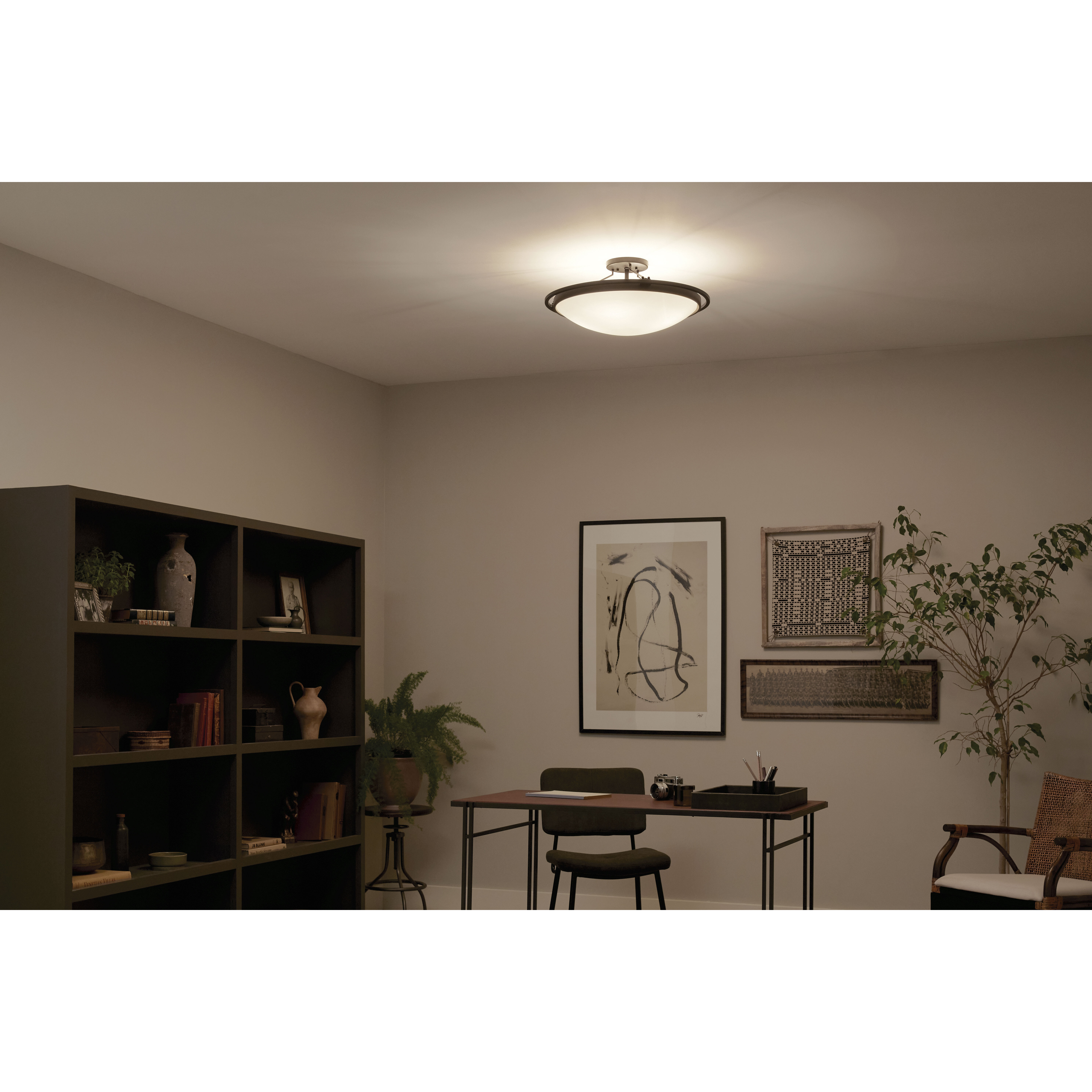Independence 4 Light 23.25 inch Black Semi Flush Mount Ceiling Light 