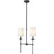Emily 2 Light 19 inch Matte Black Linear Chandelier Ceiling Light