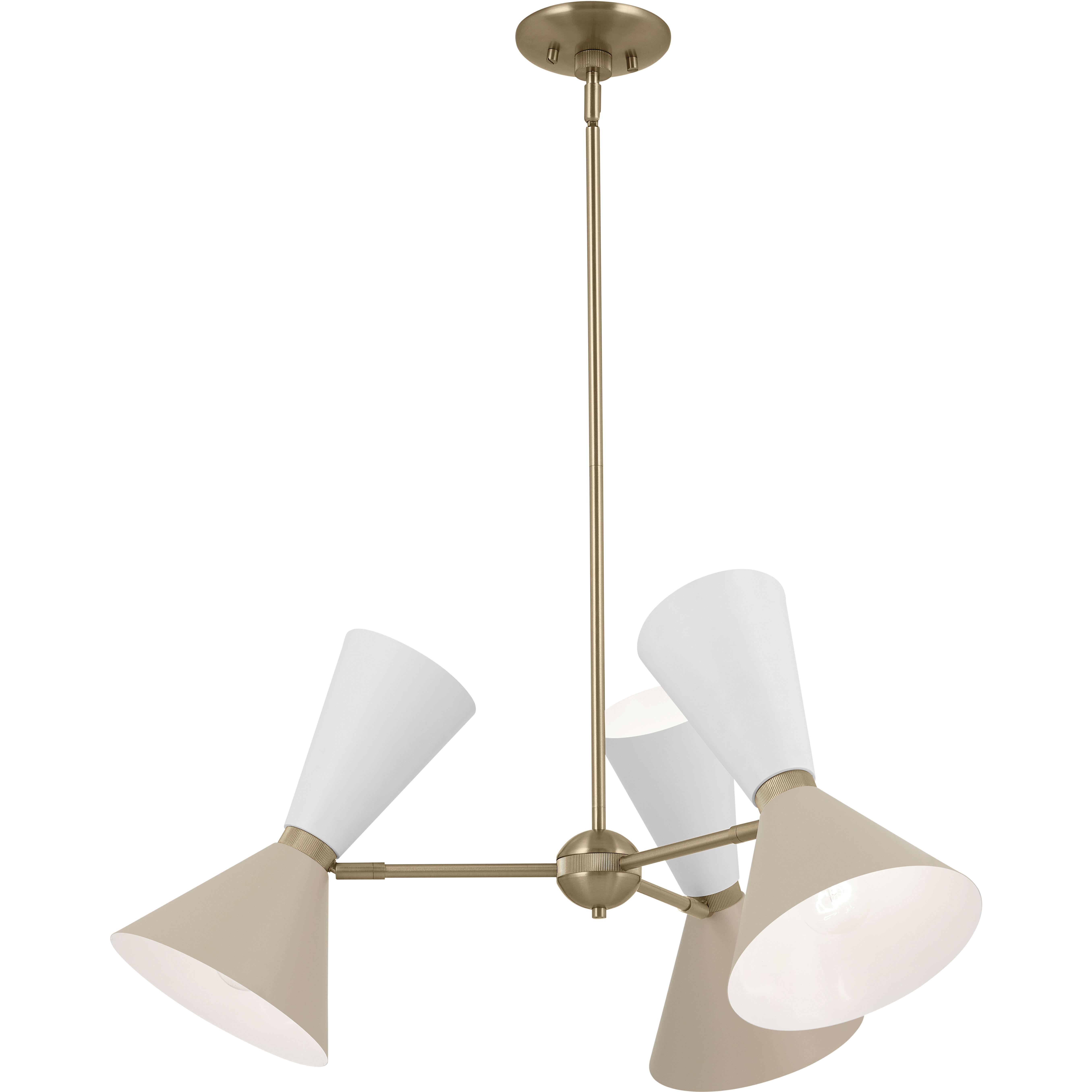 Phix LED 30.75 inch Champagne Bronze with Greige and White Chandelier Ceiling Light
