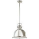 Stirling 1 Light 15 inch Polished Nickel Pendant Ceiling Light, Luz Studio
