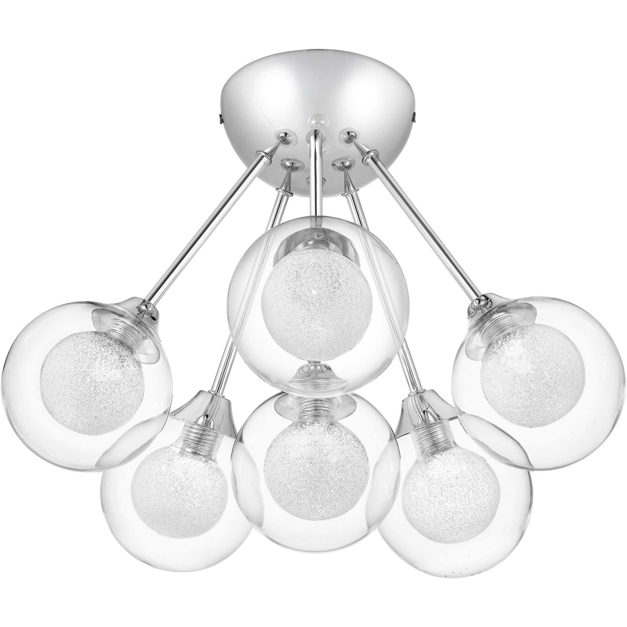 Spellbound 6 Light 16 inch Polished Chrome Semi-Flush Mount Ceiling Light