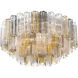 Addis 16 Light 32 inch Polished Chrome Flush Ceiling Light in Tronchi Glass Autumn
