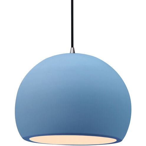 Radiance 1 Light 12.25 inch Sky Blue and Brushed Nickel Pendant Ceiling Light