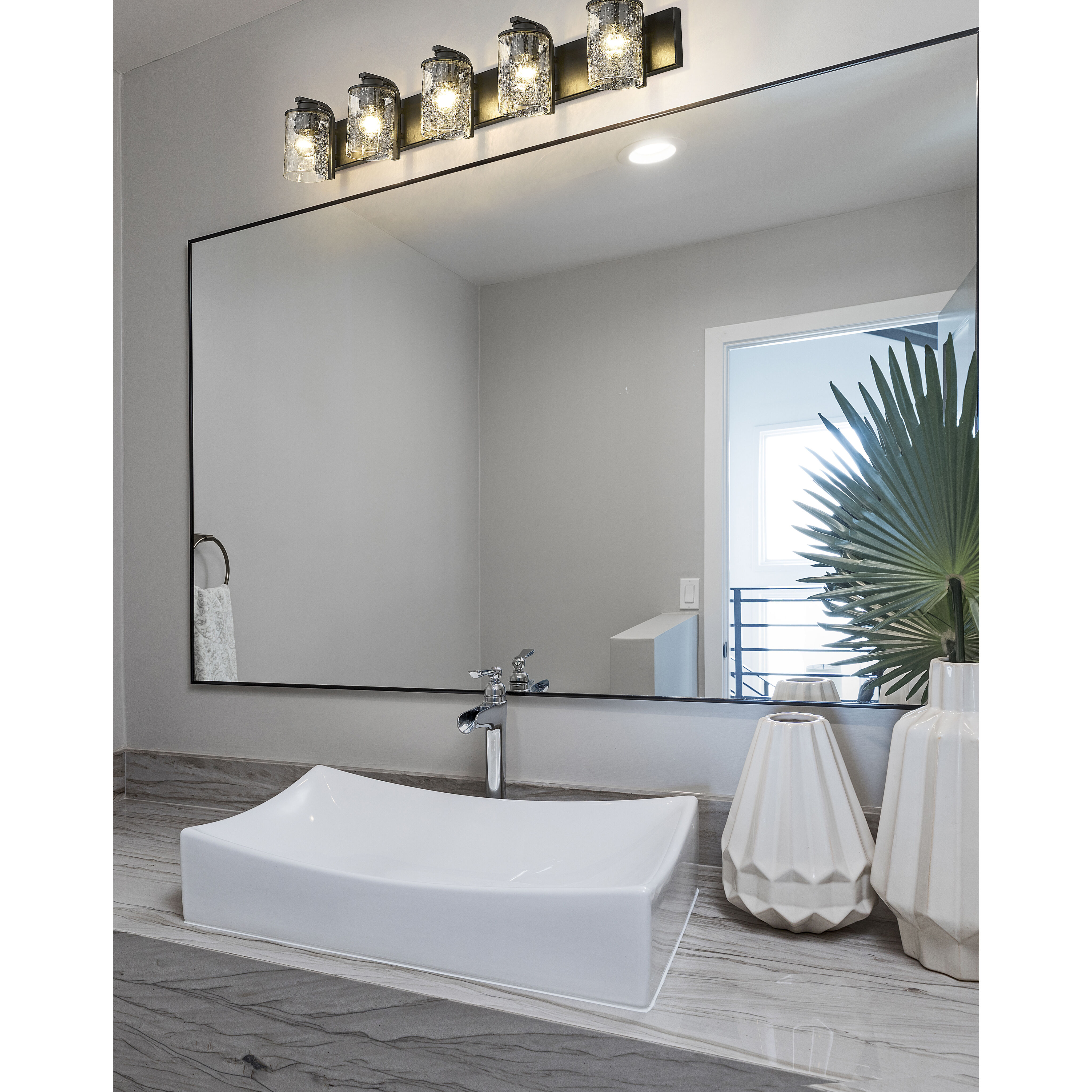 Beckett 5 Light 42 inch Matte Black Vanity Wall Light