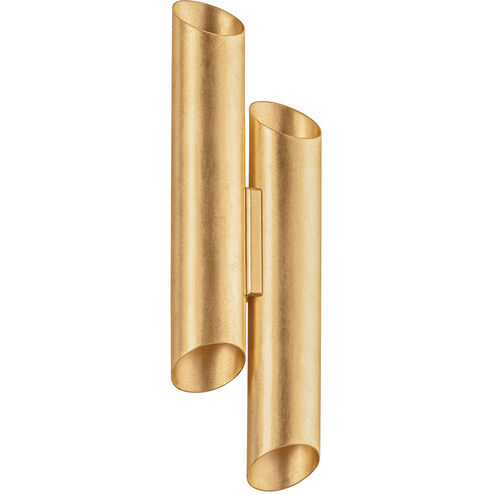 Rylane 4 Light 7.5 inch Vintage Gold Leaf ADA Wall Sconce Wall Light