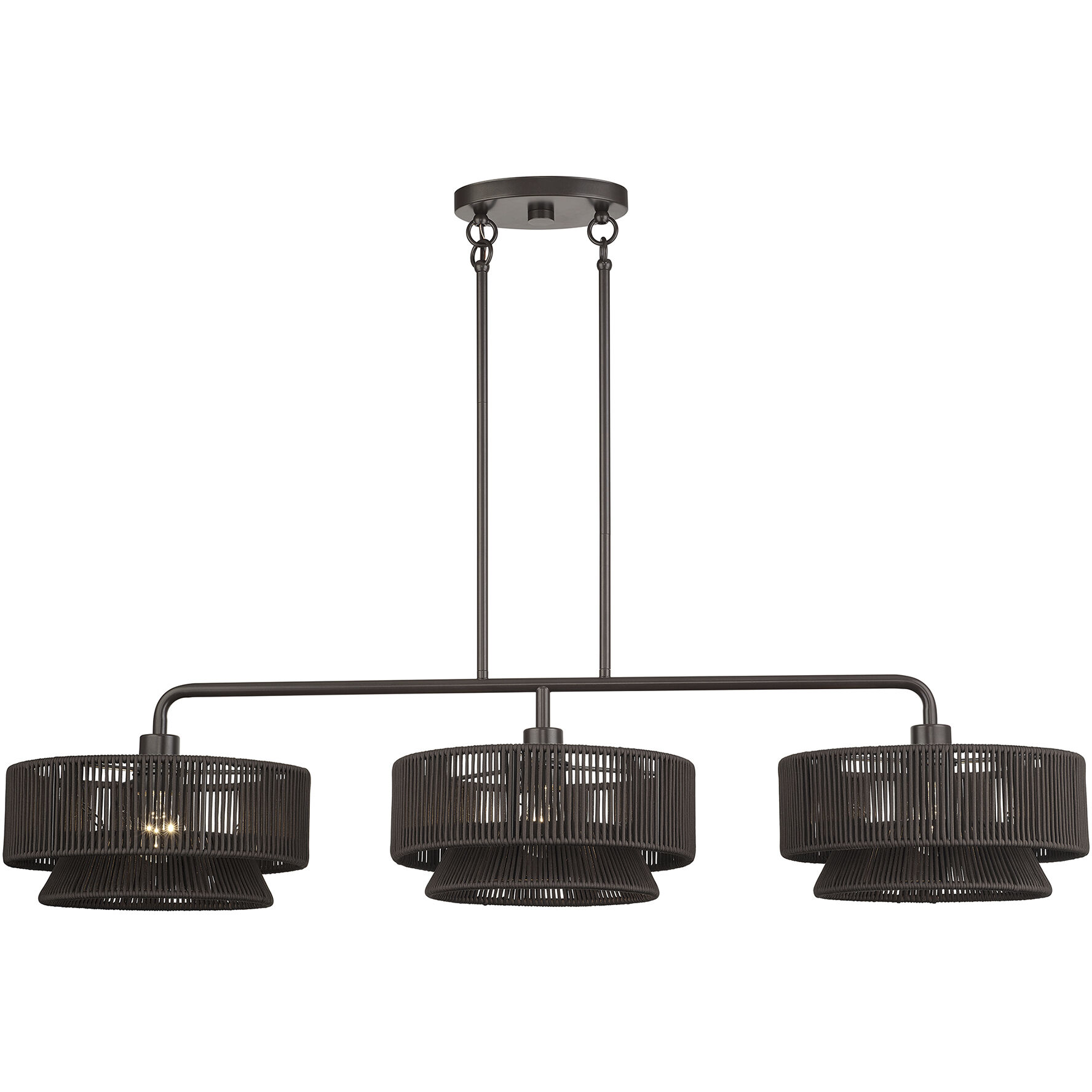 Florell 3 Light 47 inch English Bronze Linear Chandelier Ceiling Light, Extra Large