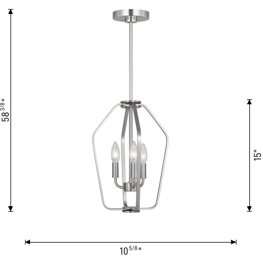 Kennan 3 Light 11 inch Midnight Black Chandelier Ceiling Light