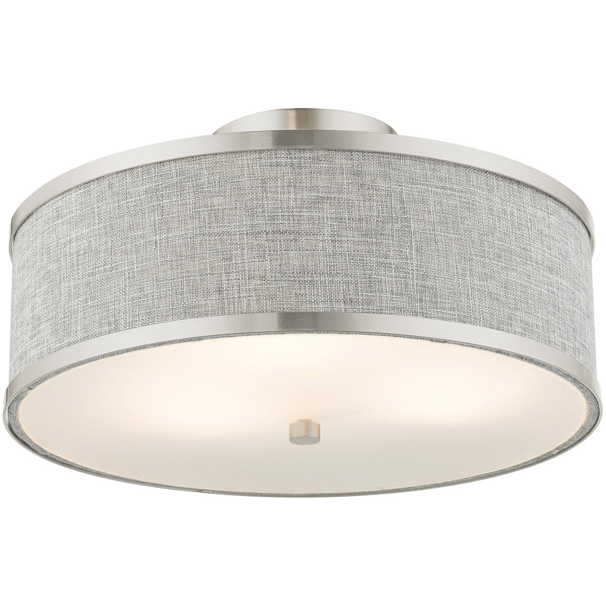 Park Ridge 3 Light 15 inch Brushed Nickel Semi Flush Ceiling Light 