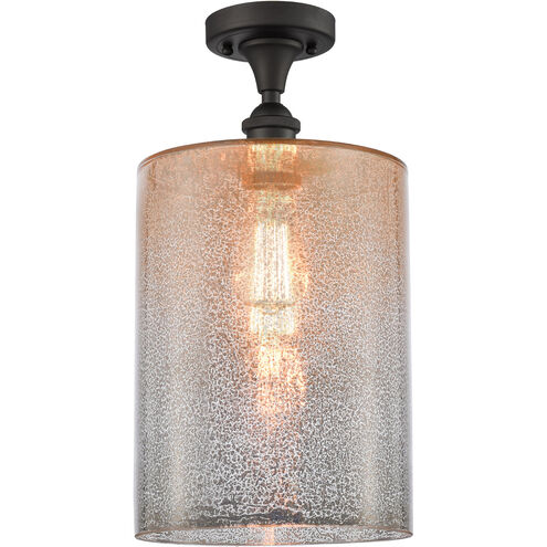 Ballston Large Cobbleskill LED 9 inch Oil Rubbed Bronze Semi-Flush Mount Ceiling Light in Mercury Glass, Ballston