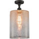 Ballston Large Cobbleskill LED 9 inch Oil Rubbed Bronze Semi-Flush Mount Ceiling Light in Mercury Glass, Ballston