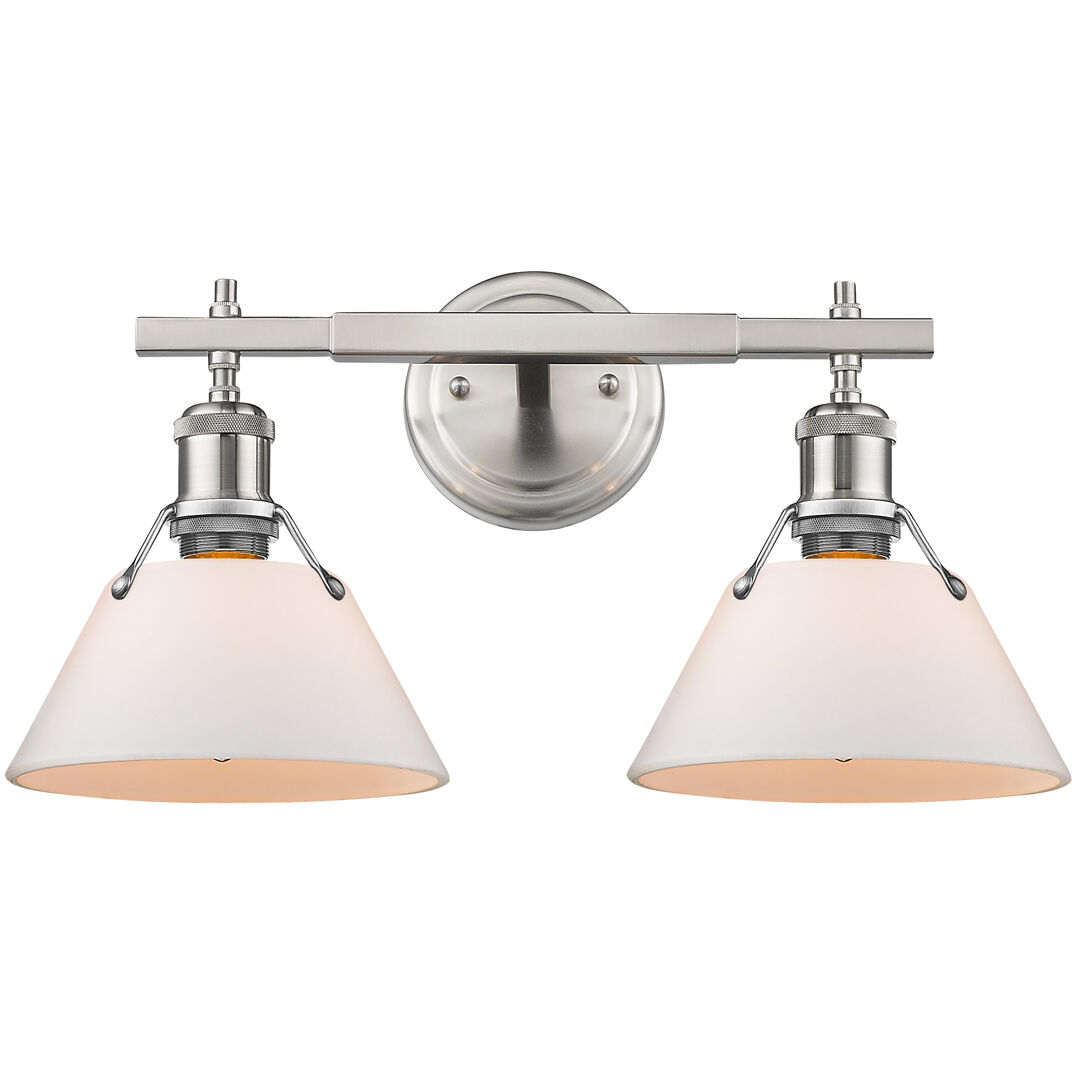 Yep Orwell Vanity Wall Light in Pewter, Opal Glass
