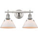 Yep Orwell Vanity Wall Light in Pewter, Opal Glass
