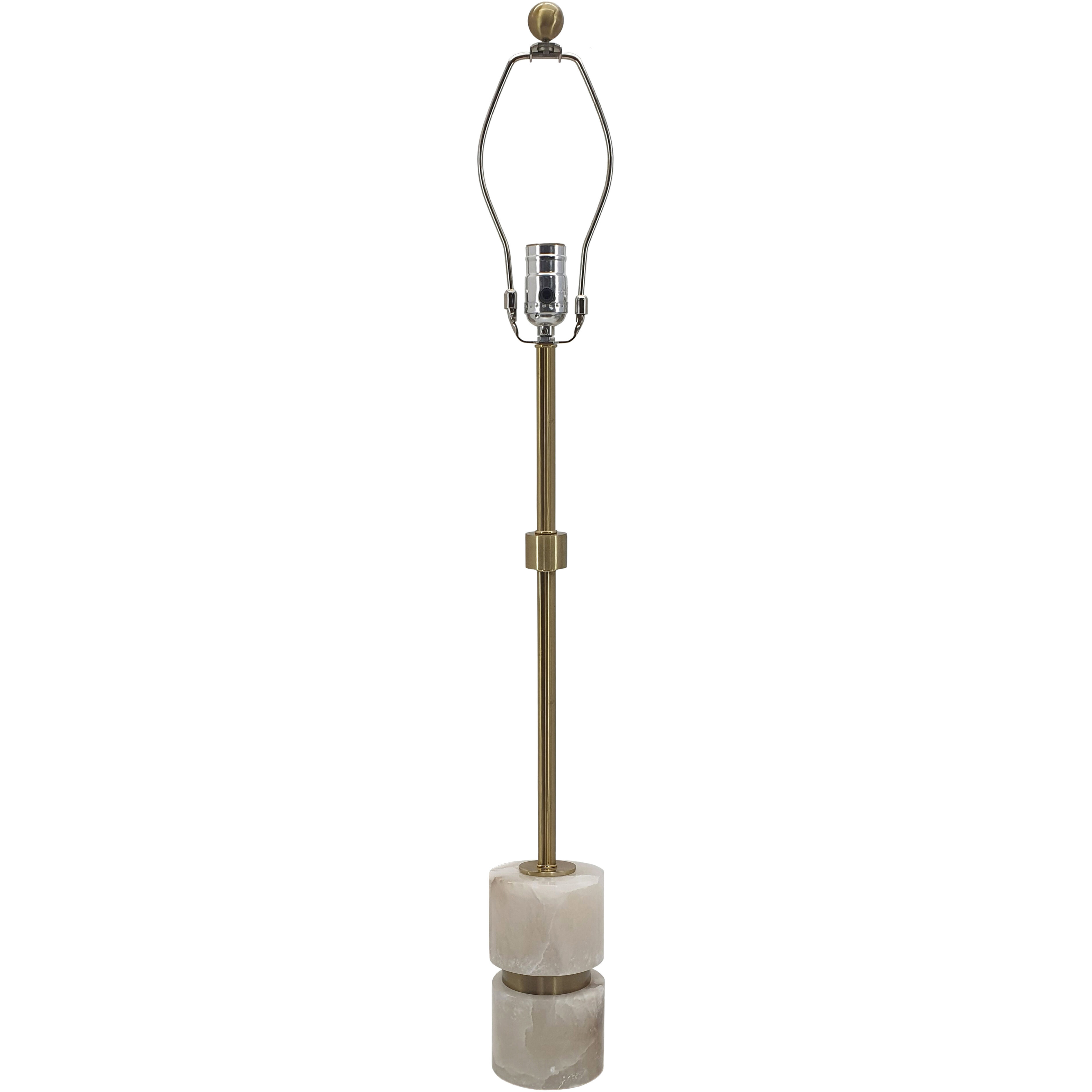 Ipori 34 inch 60 watt White/Brass Table Lamp Portable Light