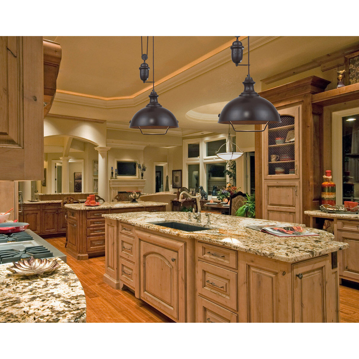 Farmhouse LED 14 inch Aged Pewter Pendant Ceiling Light