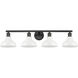 Yep Carver Vanity Wall Light in Matte Black, Vintage Milk Glass
