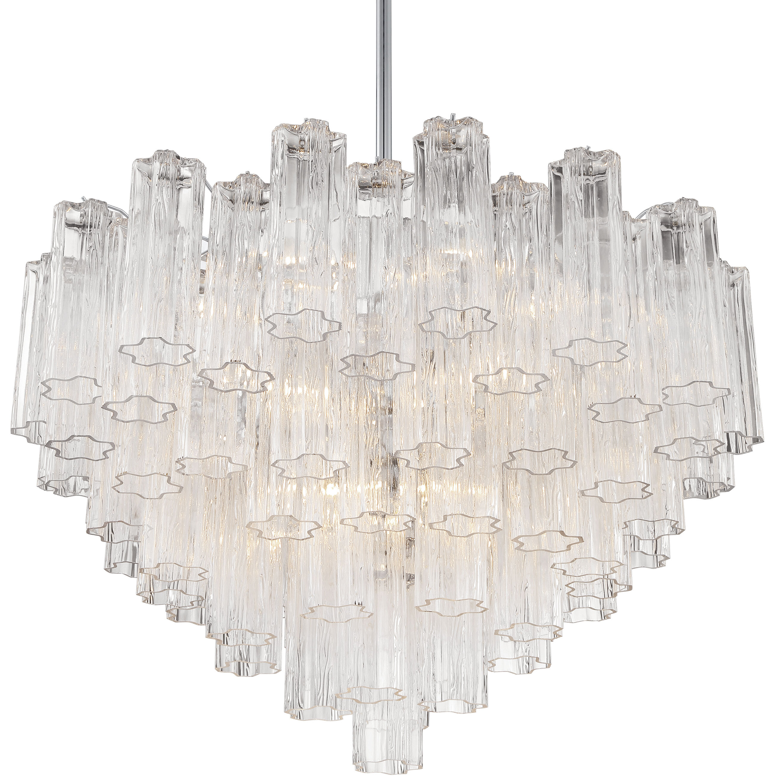 Addis 16 Light 32 inch Polished Chrome Chandelier Ceiling Light in Tronchi Glass Clear
