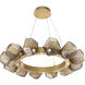 Gem LED 36 inch Gilded Brass Chandelier Ceiling Light in Bronze, 2700K LED, Radial Ring