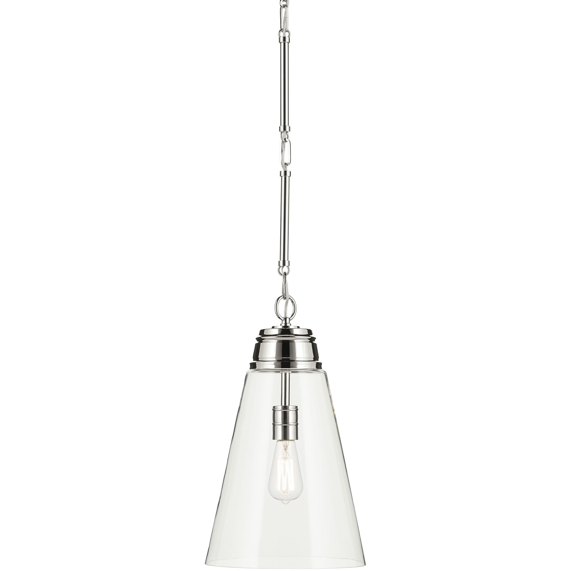 Marsailli 1 Light Polished Nickel Pendant Ceiling Light, Medium