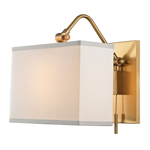 Leyden 1 Light 9 inch Aged Brass Wall Sconce Wall Light