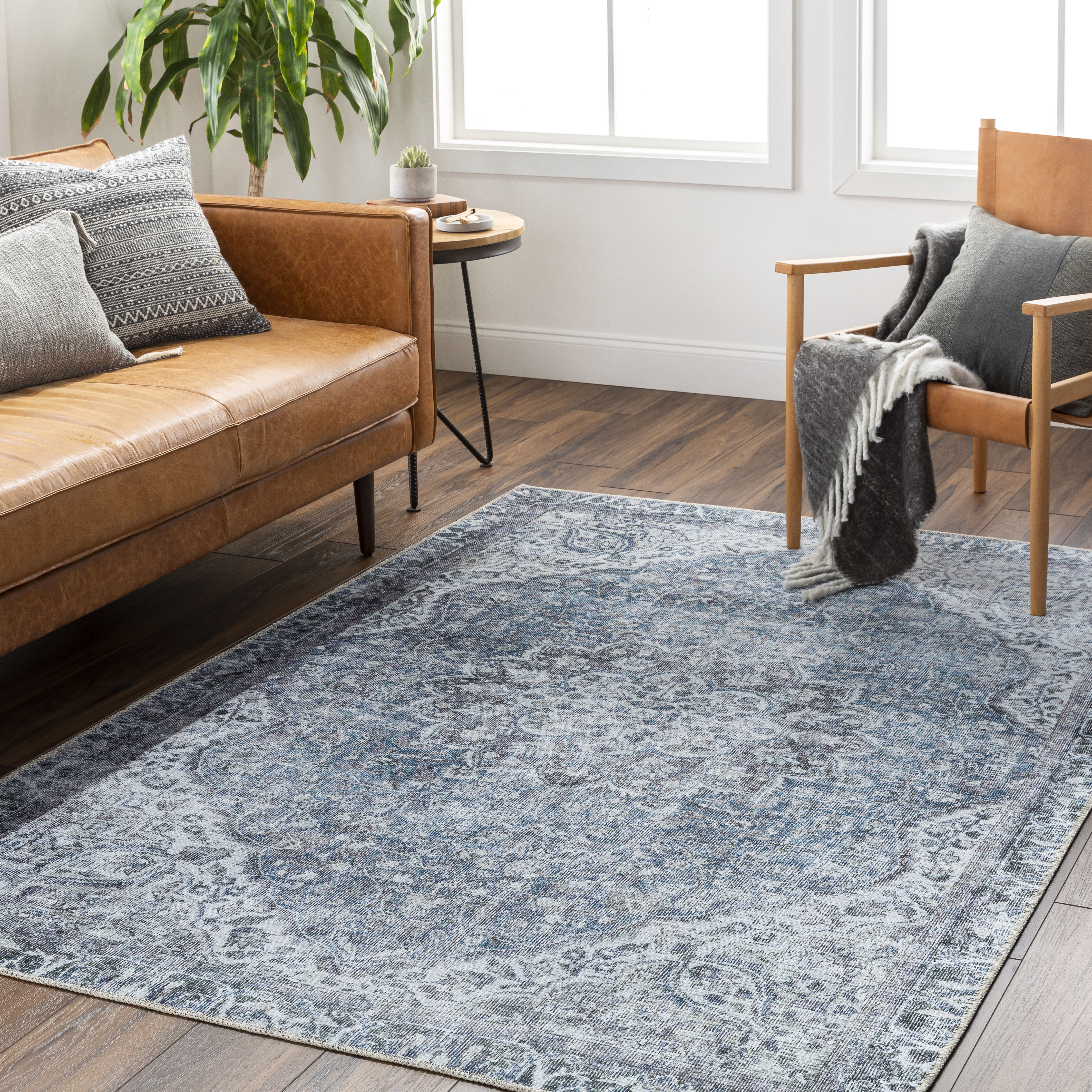Amelie 87 X 63 inch Pewter Rug, Rectangle