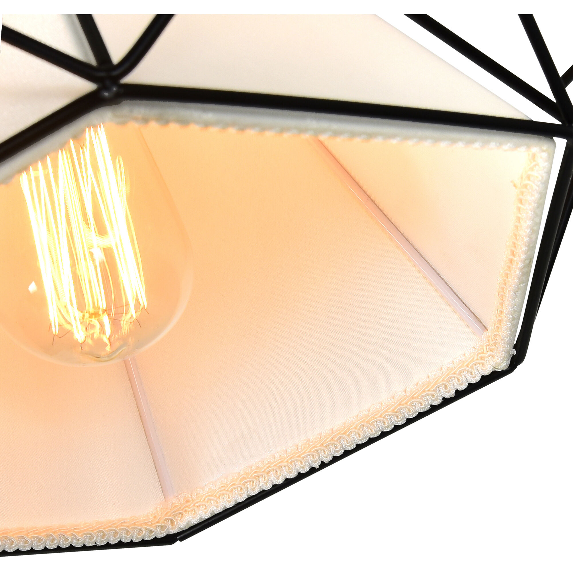 Diamond 1 Light 18 inch Black Down Pendant Ceiling Light