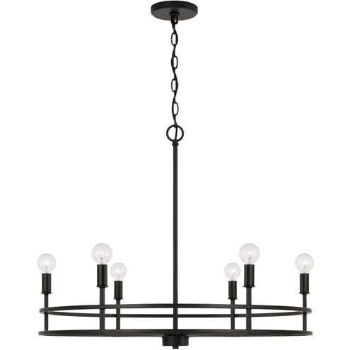 Fuller 6 Light 28 inch Matte Black Chandelier Ceiling Light