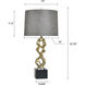Van 32.25 inch 100 watt Van Gold and Black and White Table Lamp Portable Light