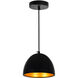 Modest 1 Light 7 inch Black Down Mini Pendant Ceiling Light