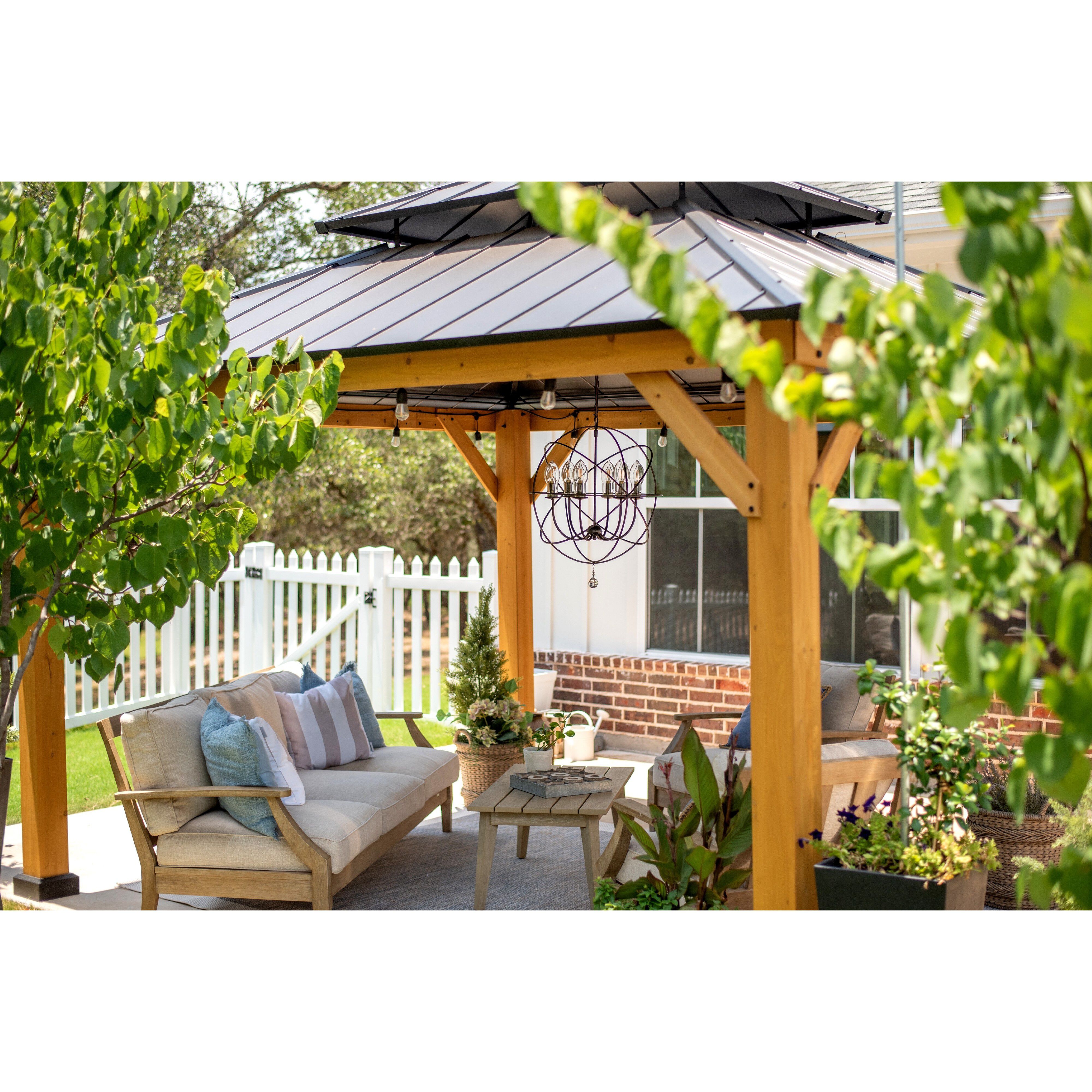 Solaris 6 Light 22.5 inch English Bronze Outdoor Chandelier